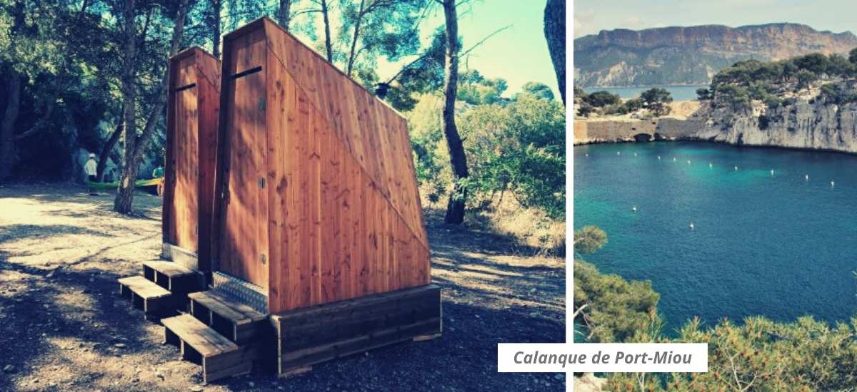 toilettes sèches saisonnières pour les plages des Calanques