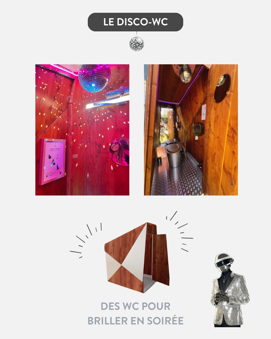 disco-wc toilettes avec une boule à facettes